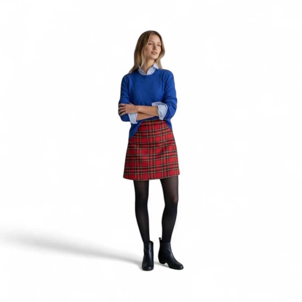 Plaid Red Skirt